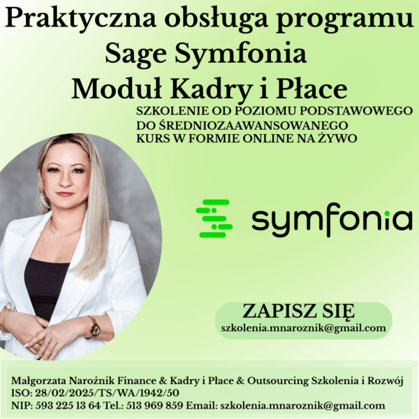 Warsztaty Praktyczne z obsługi programu Kadrowo- Płacowego SAGE Symfonia